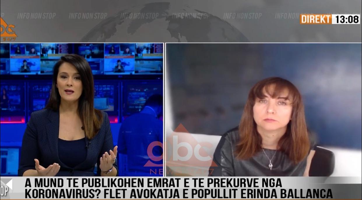 Avokatja e Popullit Erinda Ballanca në një intervistë për TV ABC News